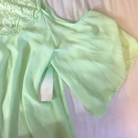 Flowy off the shoulder blouse. Mint color - Picture 3 of 6